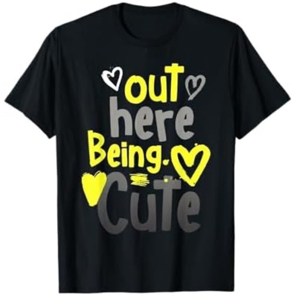 PFR New York Out Here Being Cute Graphic T-Shirt Black Cotton 2X Mens Womens